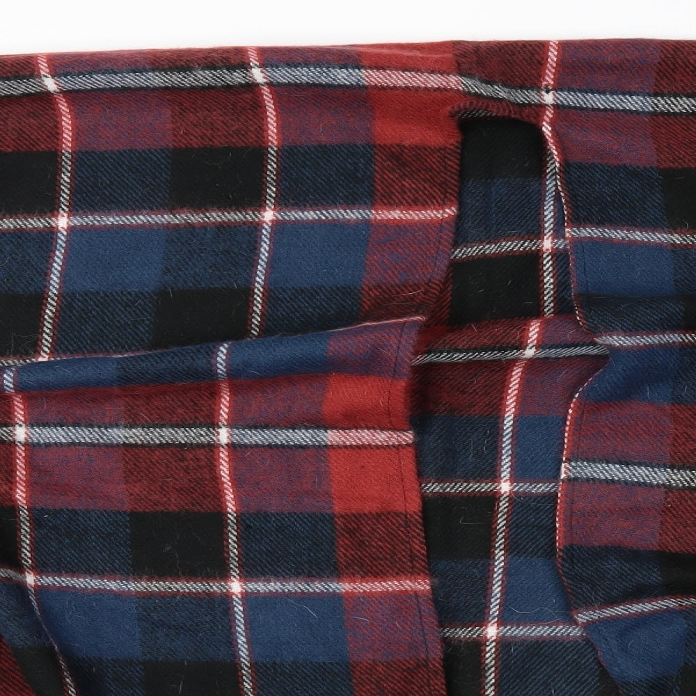 Preworn Womens Red Plaid  Cape Jumper One Size