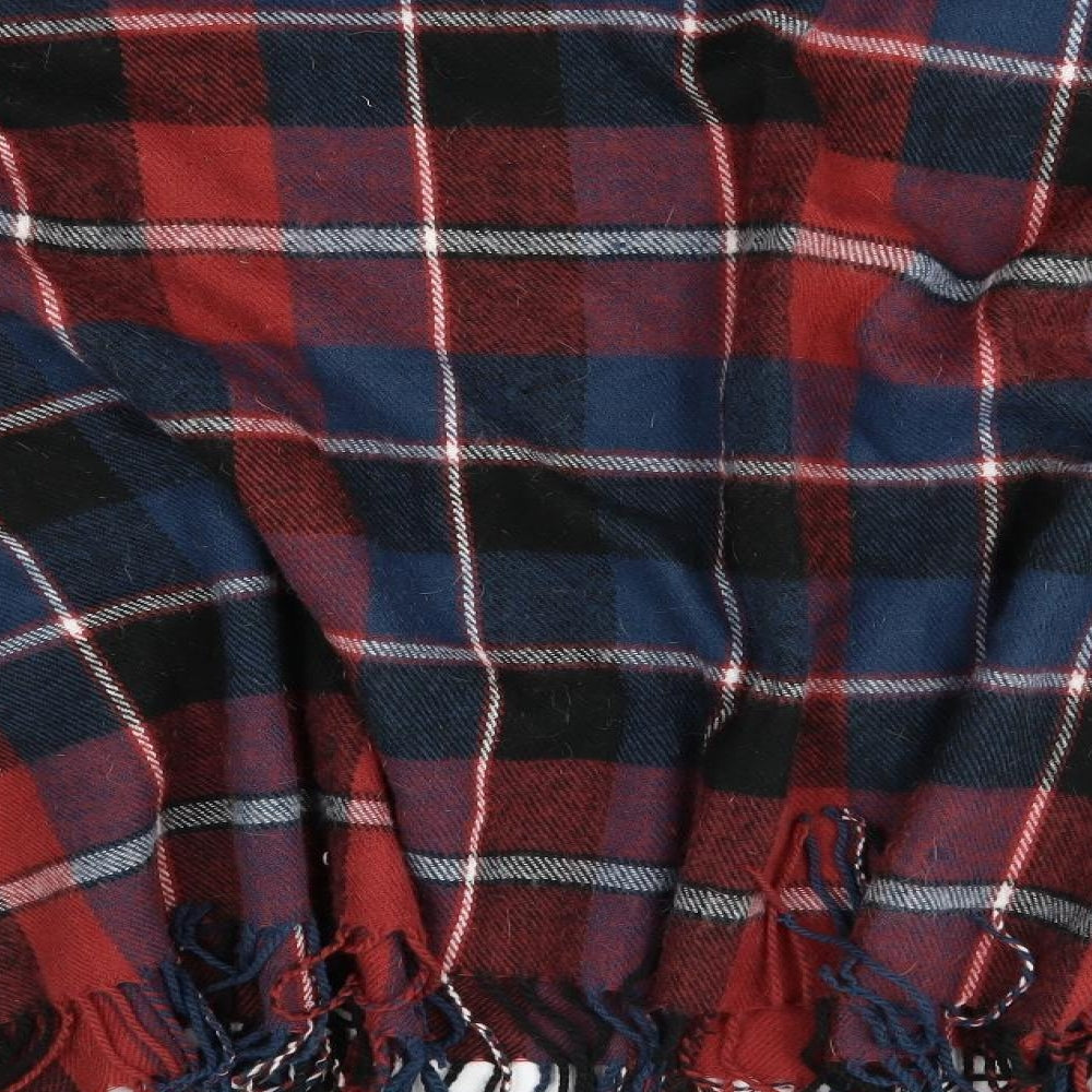 Preworn Womens Red Plaid  Cape Jumper One Size