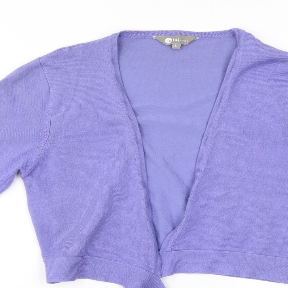 Mia Moda Womens Purple   Cardigan Jumper Size L
