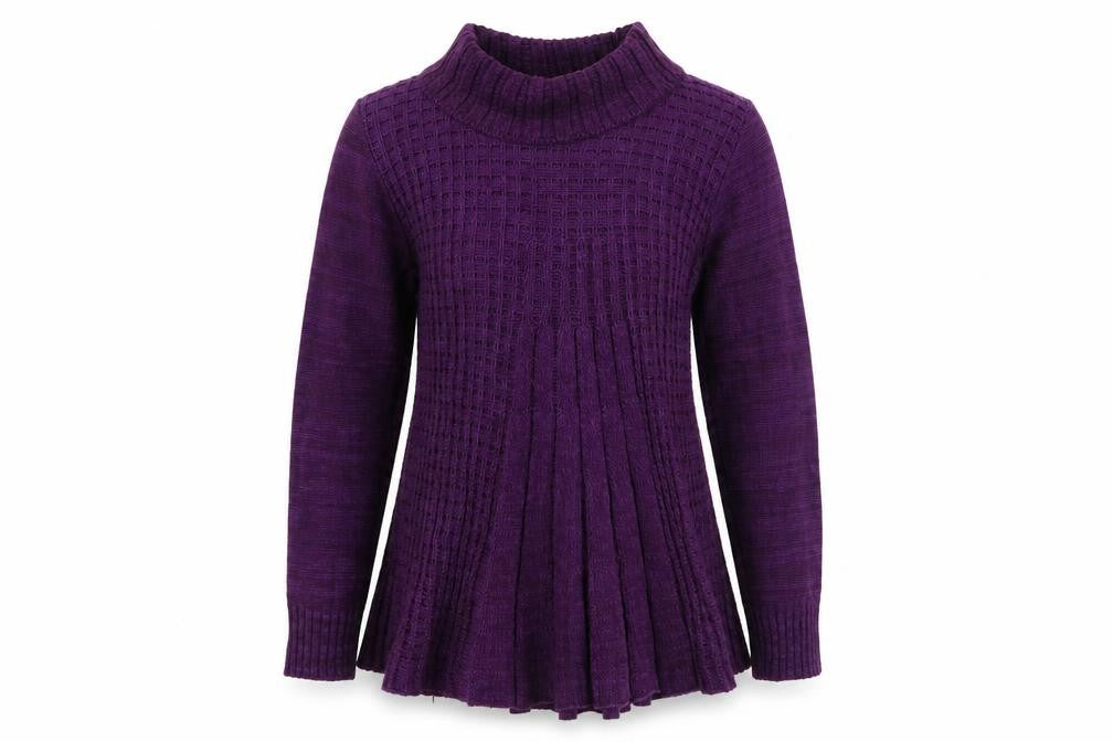 Front view of alexara women’s purple jumper, size M
