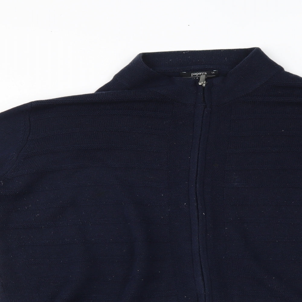 Papaya Womens Blue   Full Zip Jumper Size 14