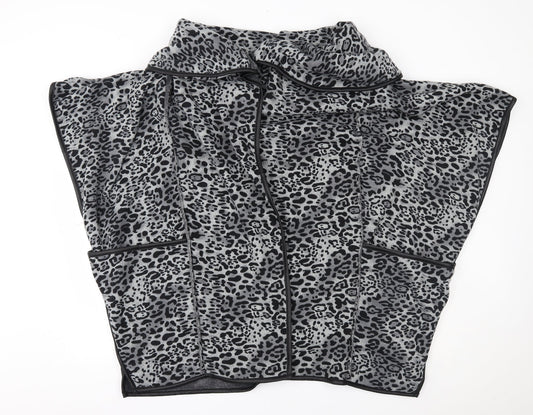 Maya Womens Grey Animal Print   Coatigan One Size  - sleeveless