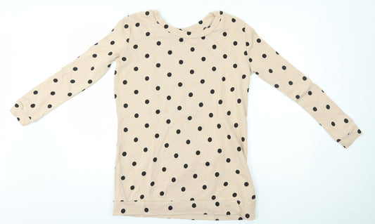 Moss Copenhagen Womens Beige Polka Dot  Pullover Jumper Size S