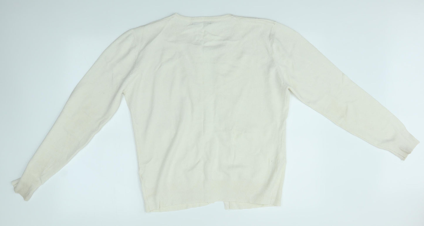 Pure and Natural Womens Ivory   Cardigan Jumper Size 14
