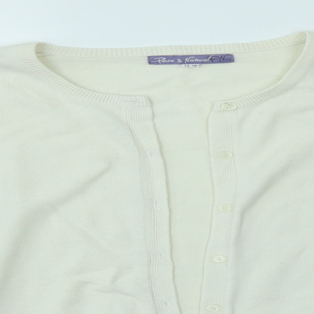 Pure and Natural Womens Ivory   Cardigan Jumper Size 14