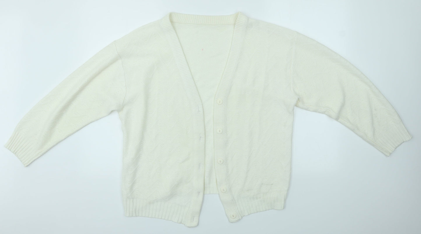 Preworn Womens Ivory   Cardigan Jumper Size L