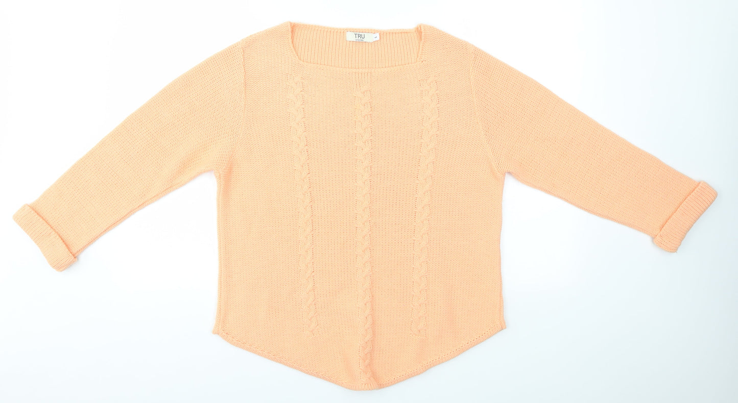 TRU Womens Orange   Pullover Jumper Size L