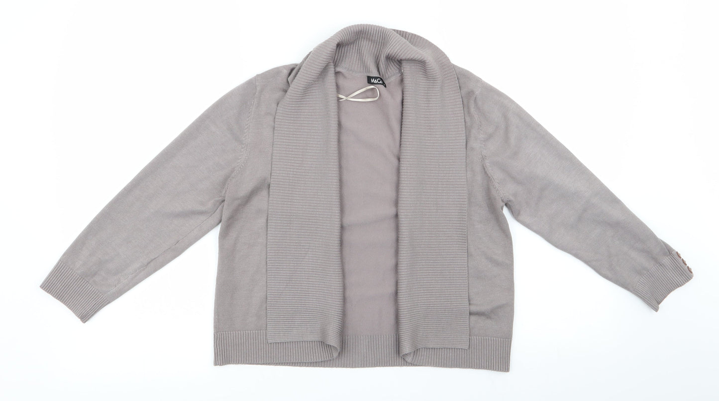 M & CO Womens Brown   Cardigan Jumper Size M  - Shrug Style Cardigan