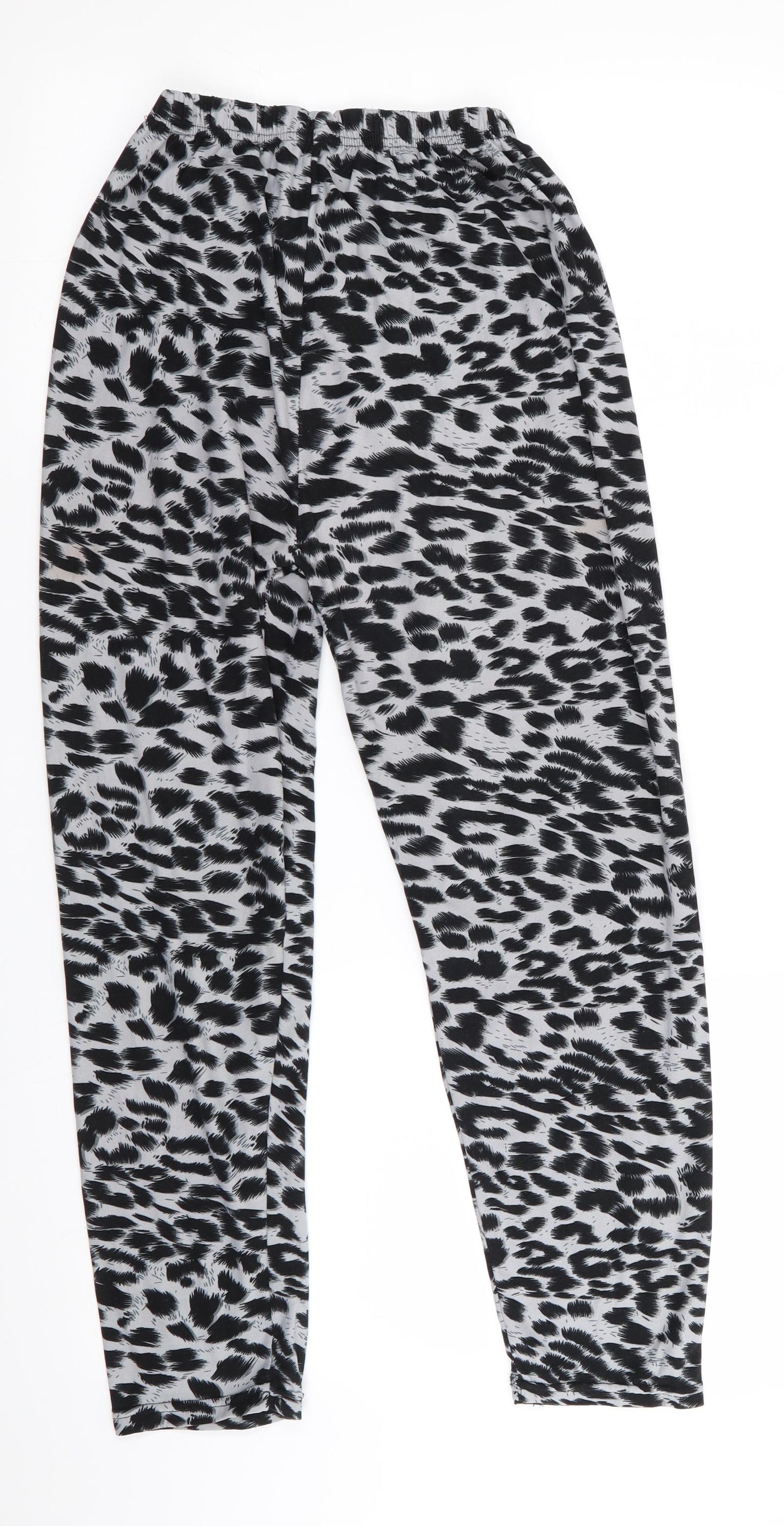 Preworn Girls Black Animal Print  Jegging Trousers