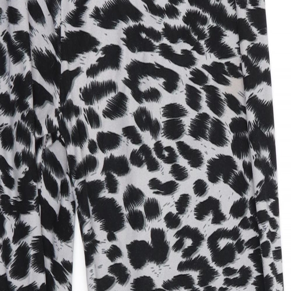 Preworn Girls Black Animal Print  Jegging Trousers