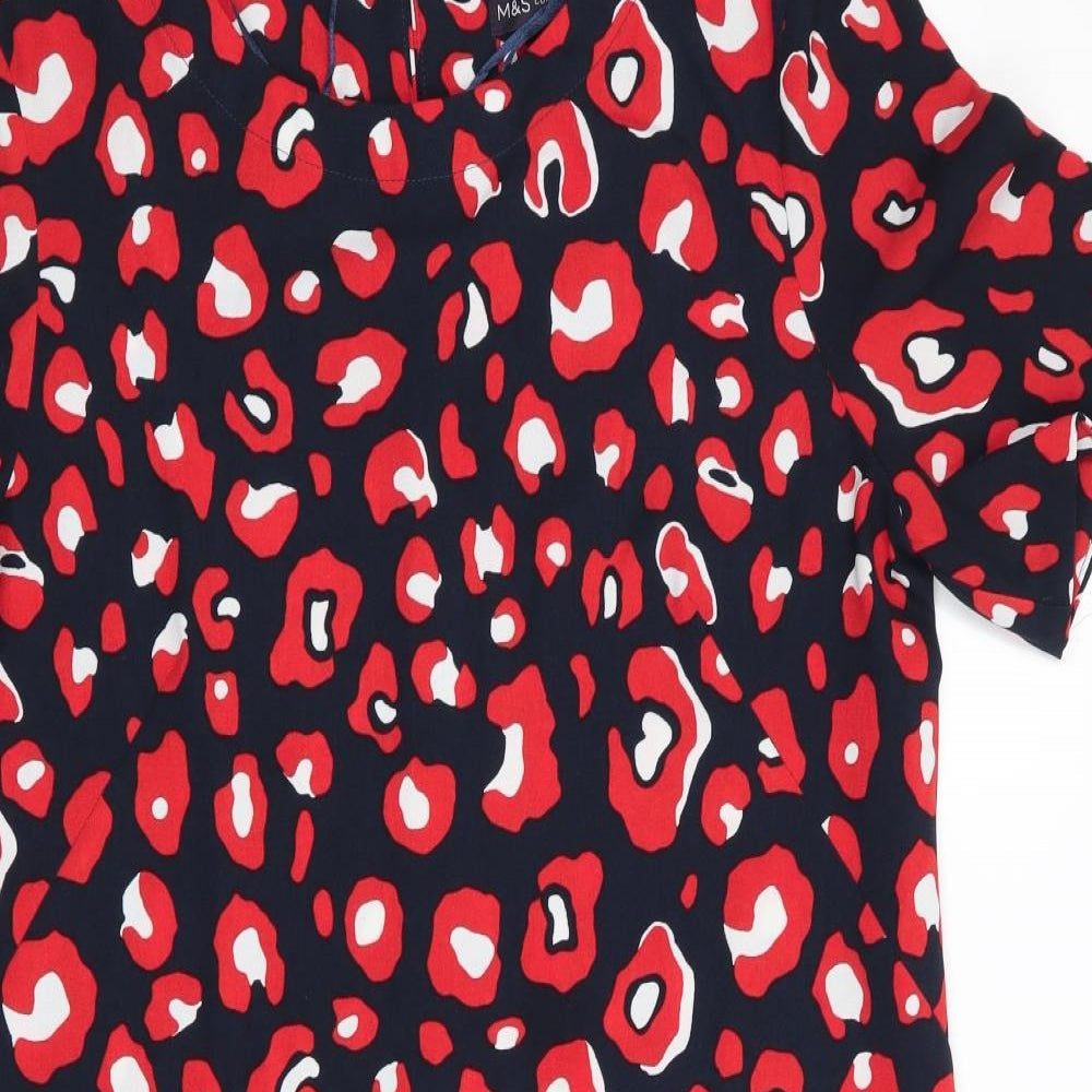 Marks and Spencer Womens Red Animal Print  Shift  Size 10