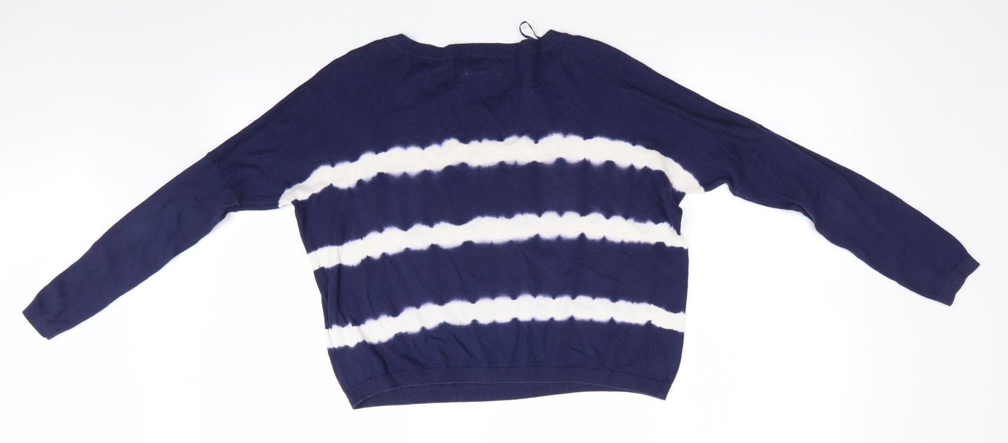 New Look Womens Blue Striped  Pullover Jumper Size 6