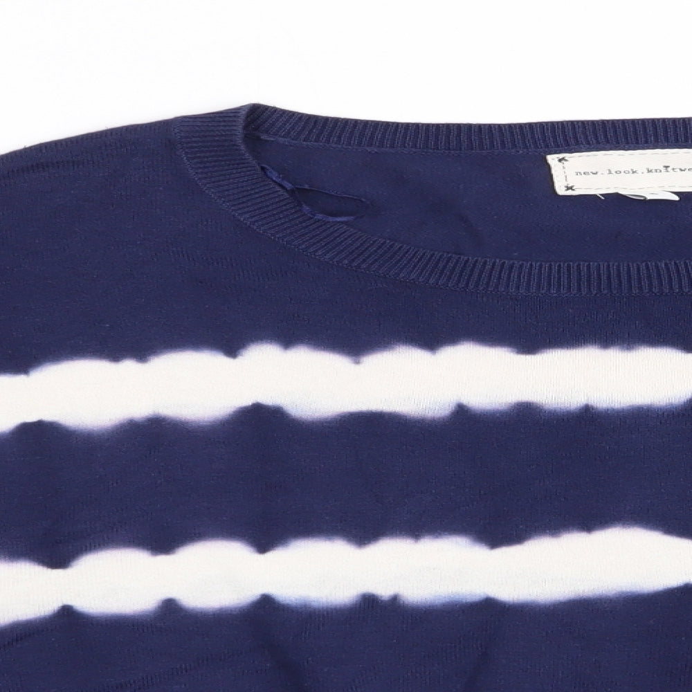 New Look Womens Blue Striped  Pullover Jumper Size 6