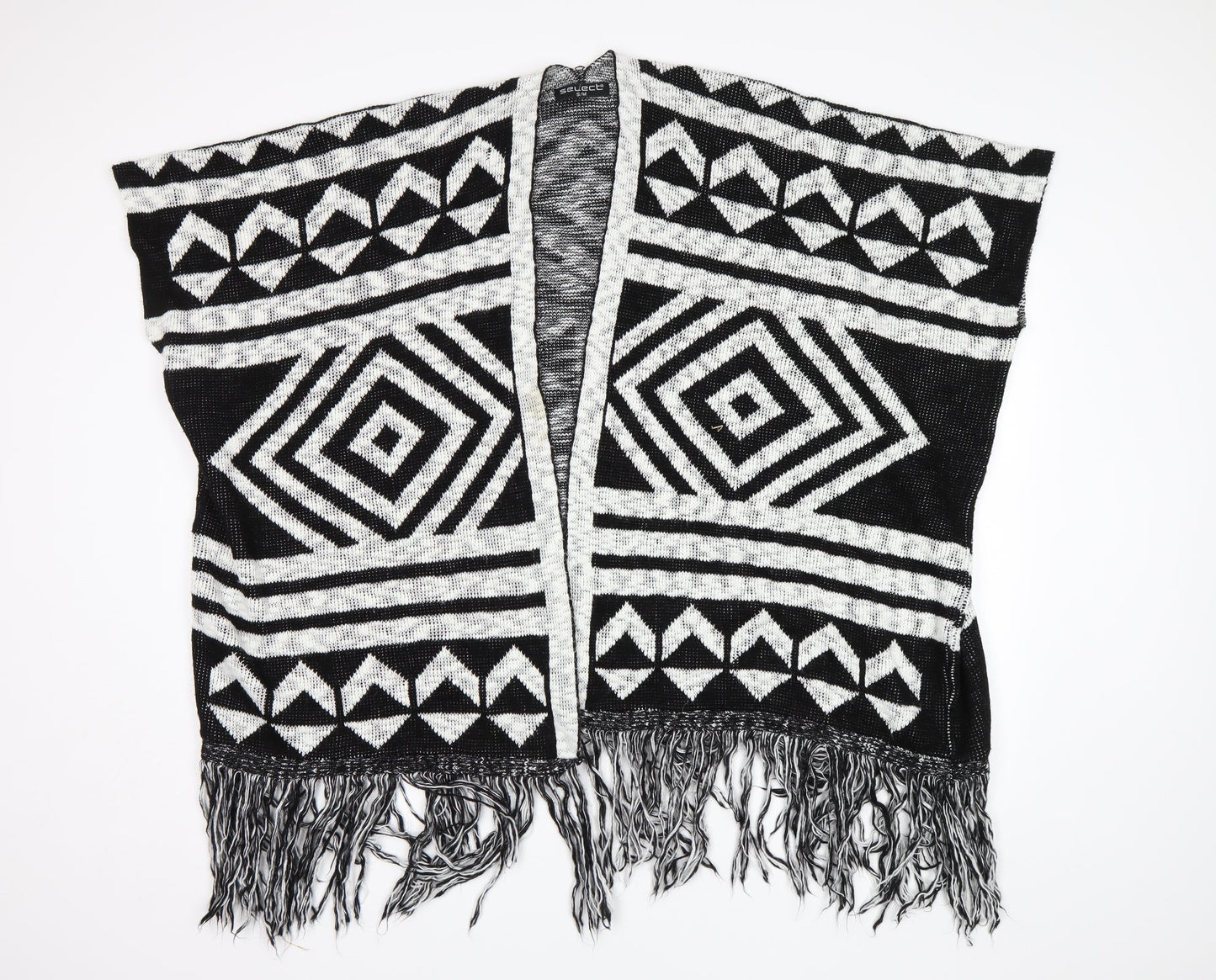 Select Womens Black Geometric  Cardigan Jumper Size M