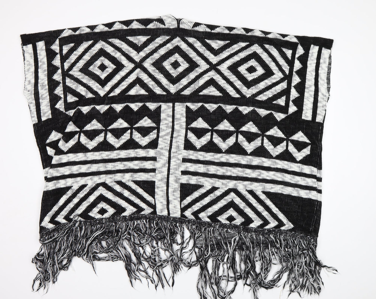 Select Womens Black Geometric  Cardigan Jumper Size M