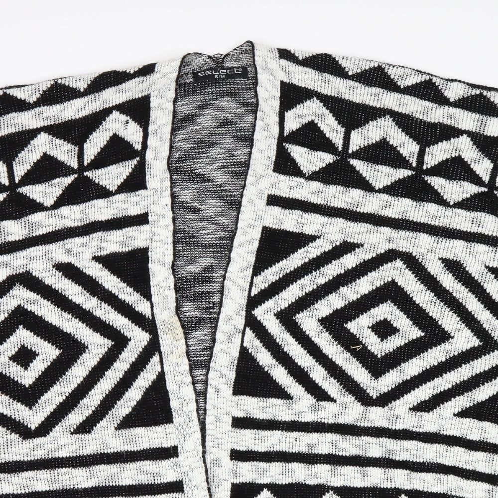 Select Womens Black Geometric  Cardigan Jumper Size M