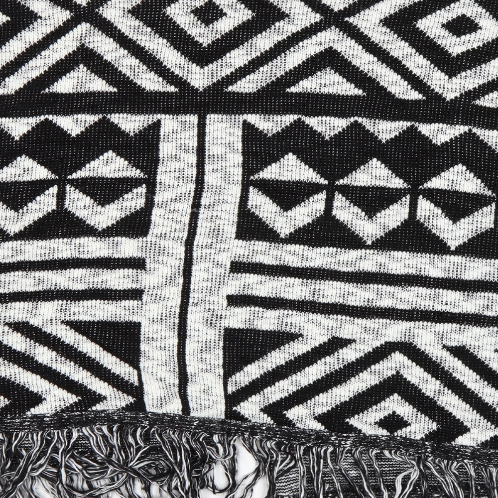 Select Womens Black Geometric  Cardigan Jumper Size M
