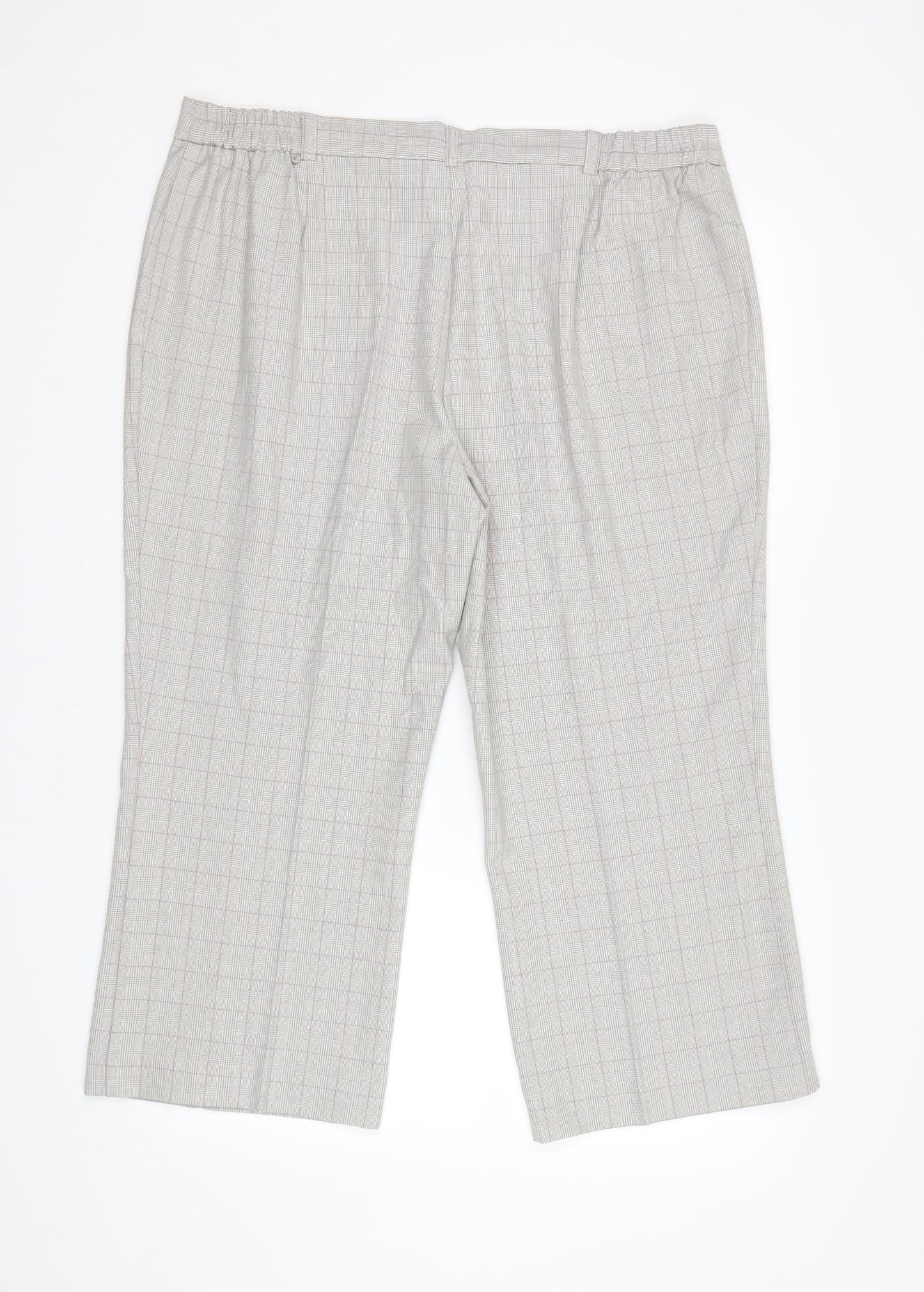 Agenda Womens Grey Check  Cropped Trousers Size 20 L23 in