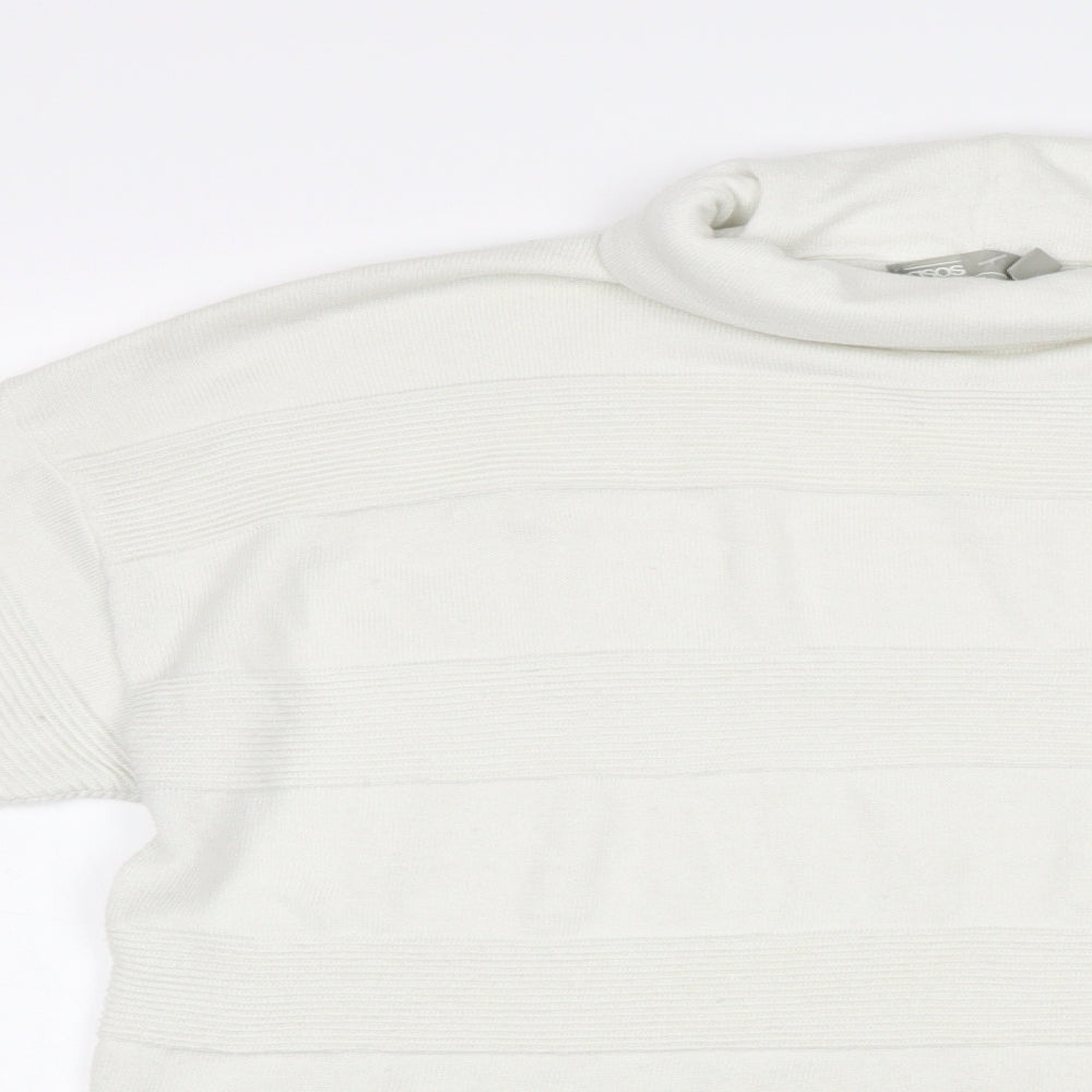 ASOS Womens White Striped  Pullover Jumper Size 8