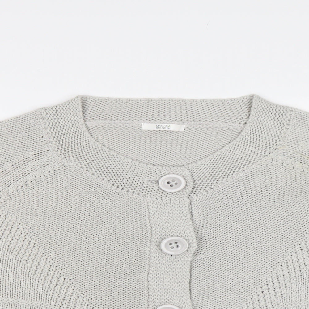 M&S Womens Grey   Cardigan Jumper Size 18