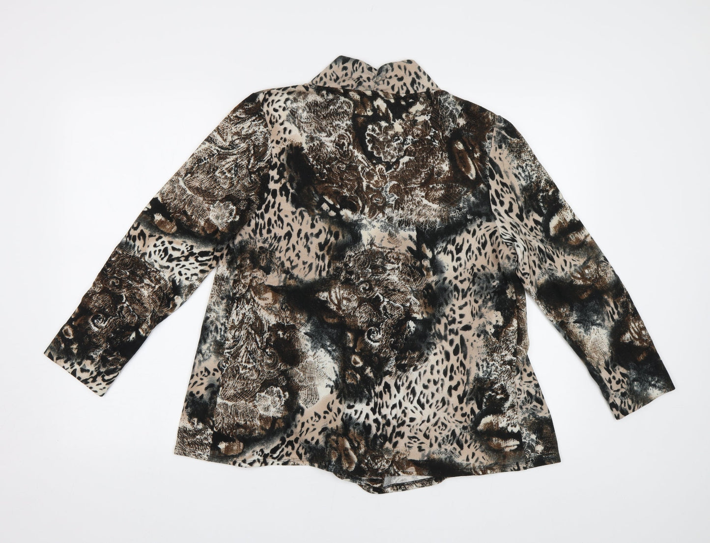 Tigi Womens Brown Animal Print  Cardigan Jumper Size 12
