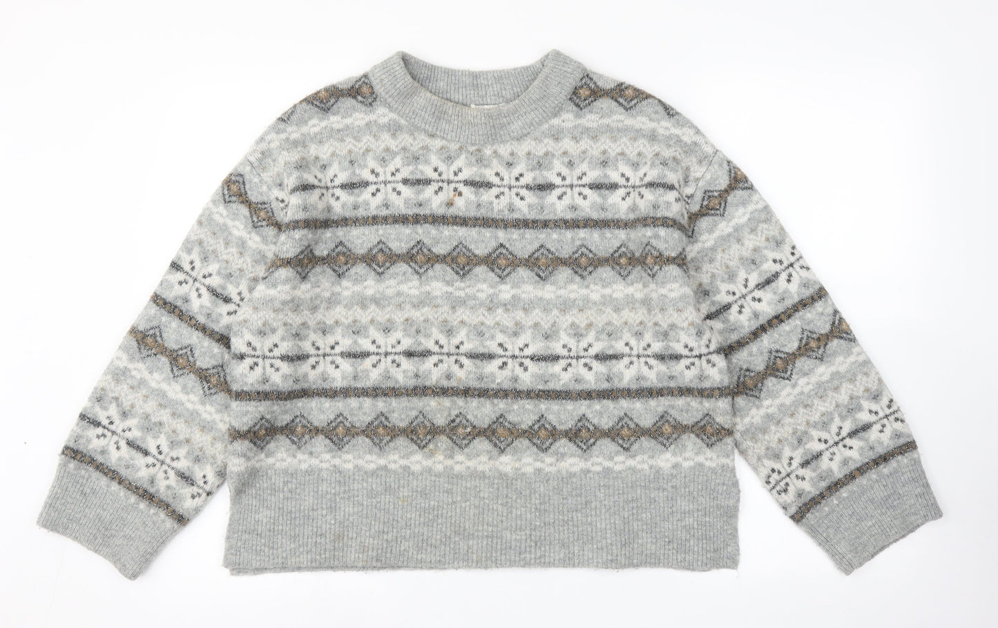 H&M Womens Multicoloured Argyle/Diamond  Pullover Jumper Size M
