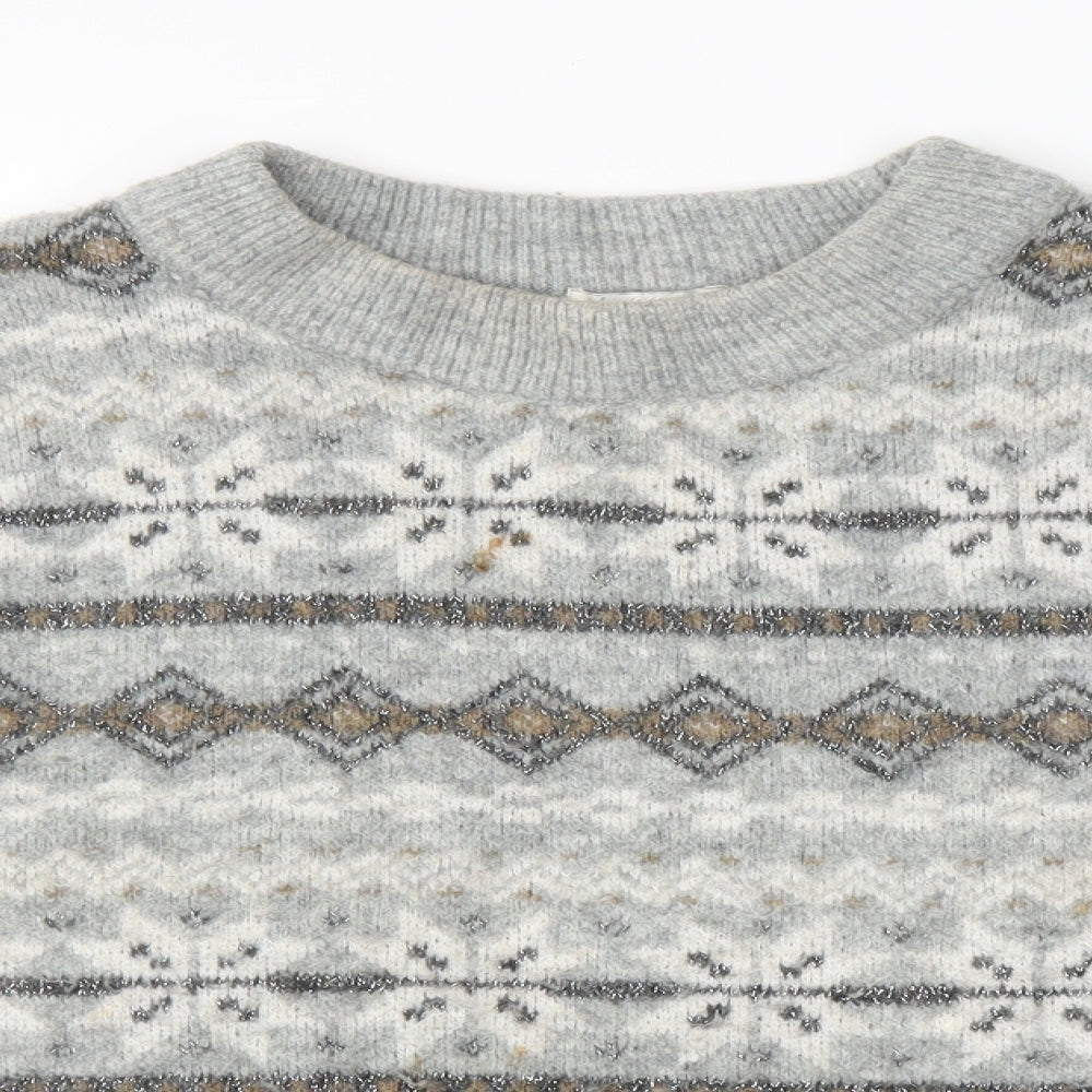 H&M Womens Multicoloured Argyle/Diamond  Pullover Jumper Size M