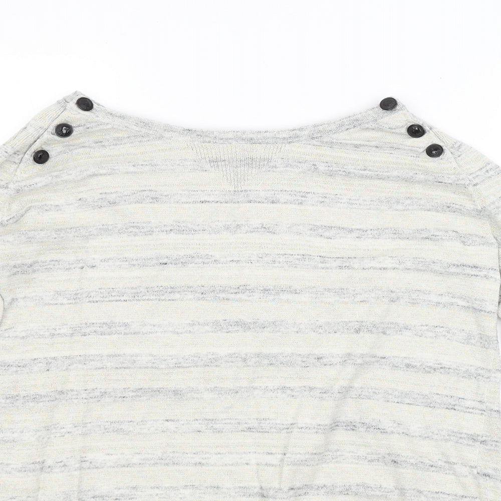 Scotch & Soda Womens Grey Striped  Pullover Jumper