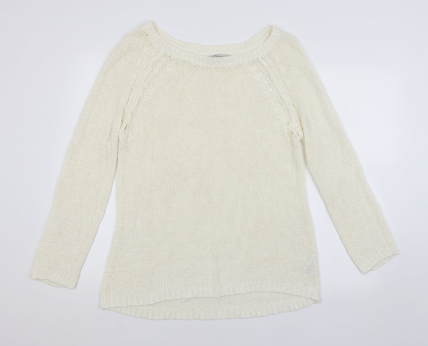 Peacocks Womens White   Pullover Jumper Size L