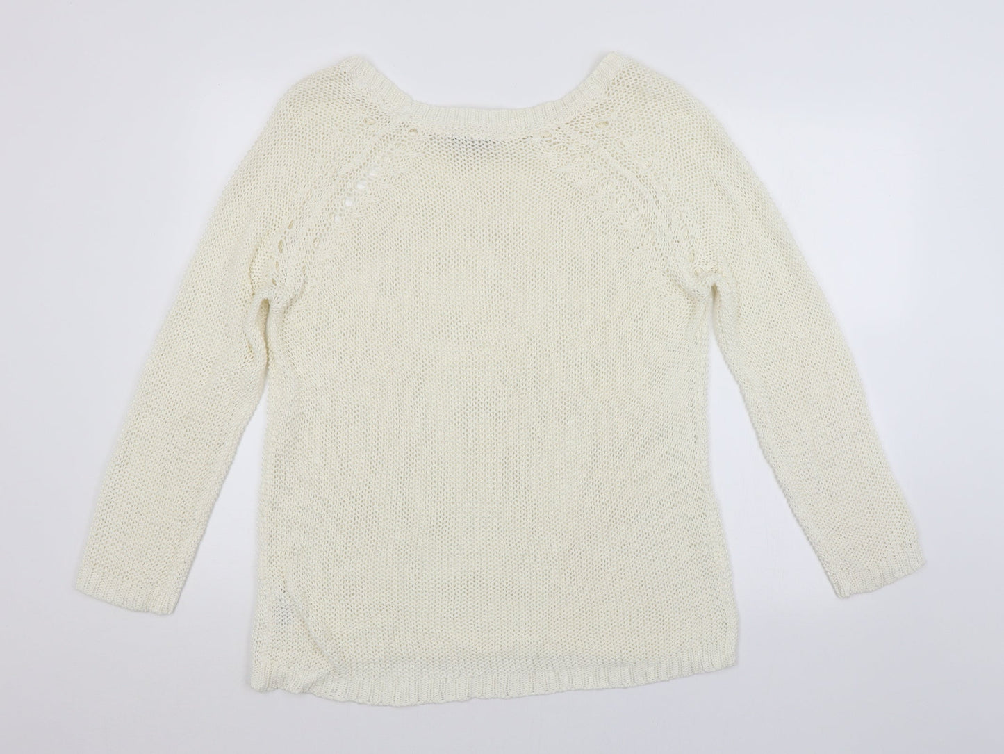 Peacocks Womens White   Pullover Jumper Size L