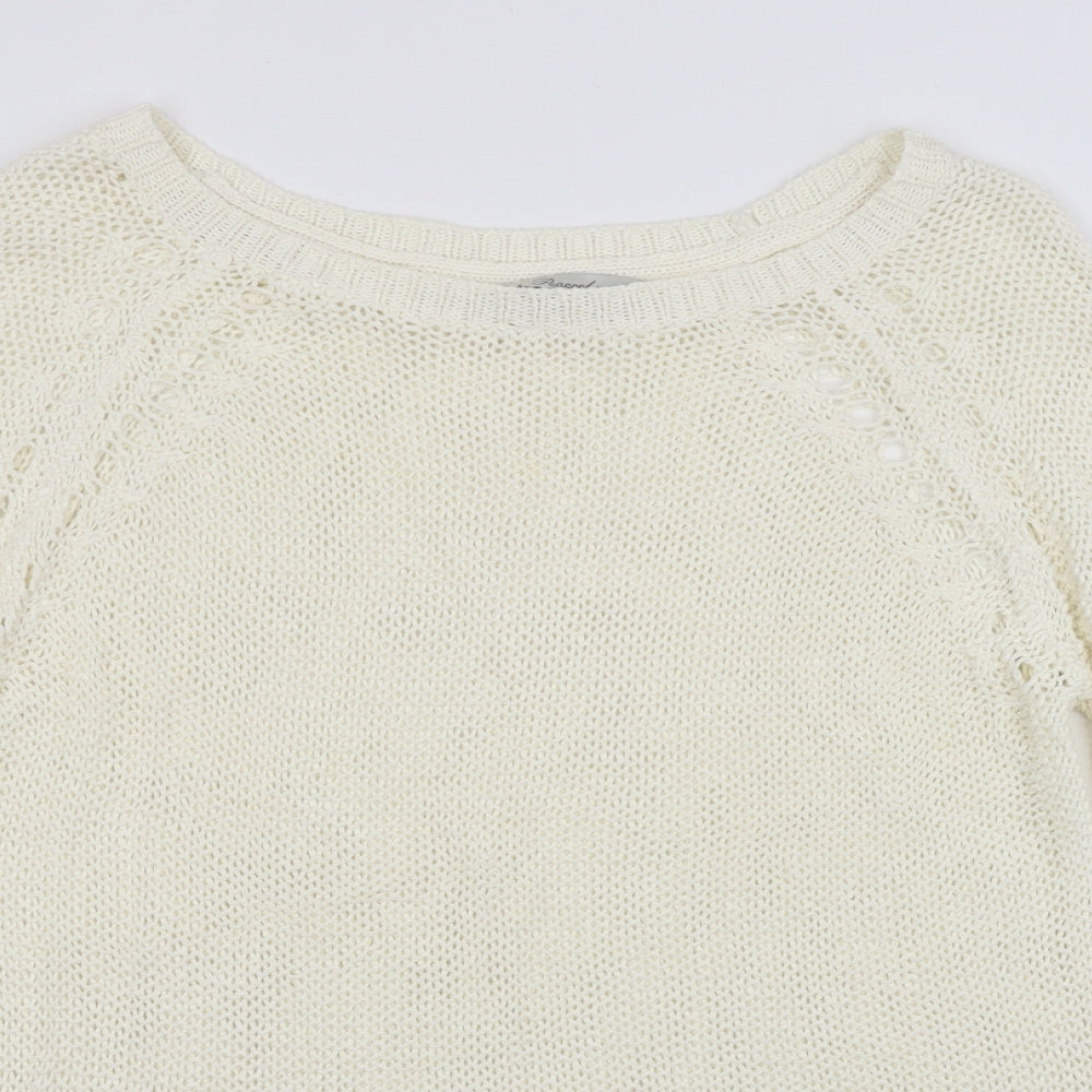 Peacocks Womens White   Pullover Jumper Size L