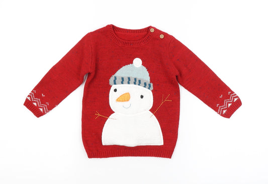 George Baby Red   Pullover Jumper Size 9-12 Months