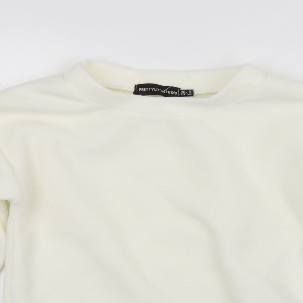PRETTYLITTLETHING Womens White   Pullover Jumper Size 6