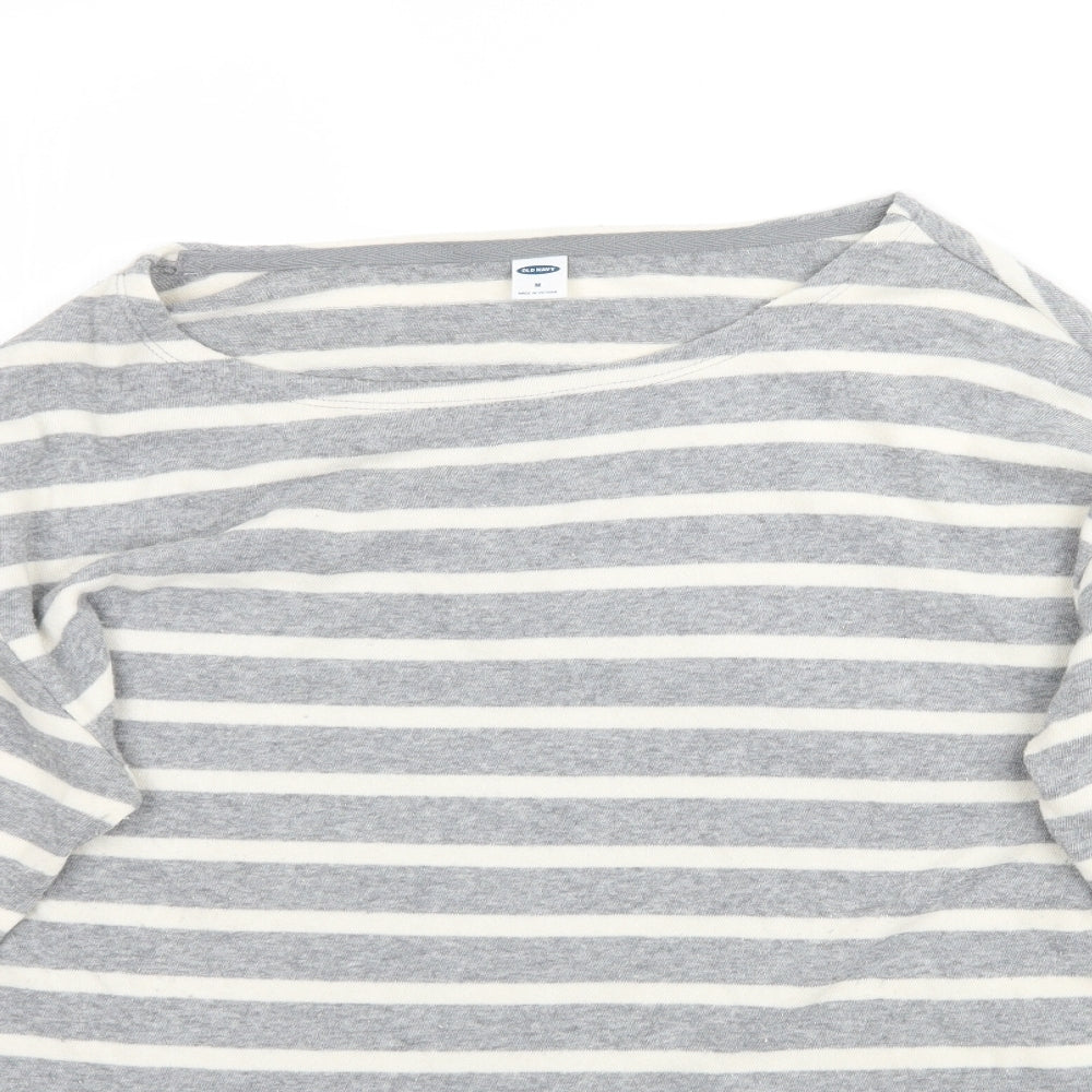 Old Navy Womens Grey Striped Knit Pullover Jumper Size M