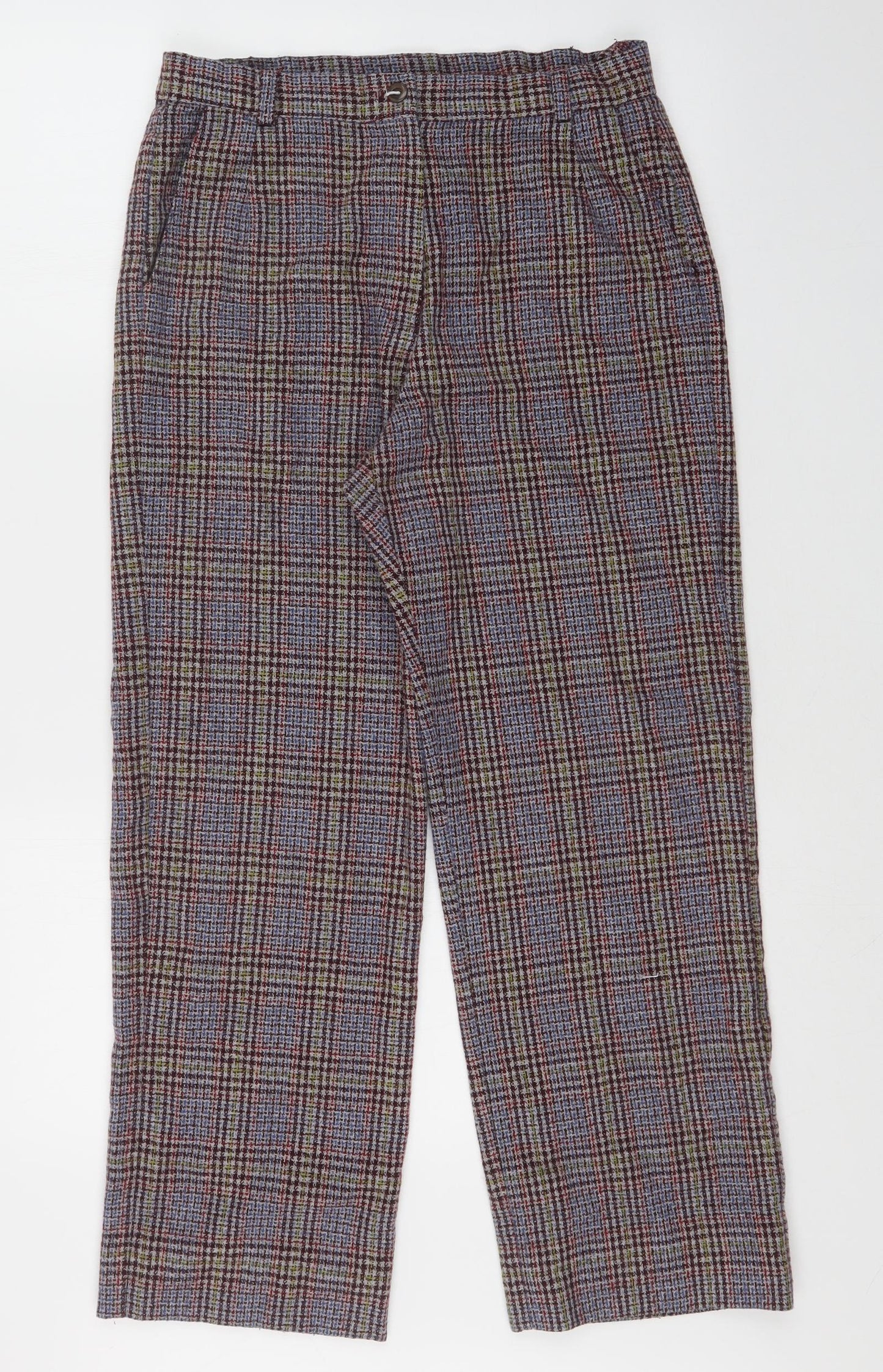 constance wood Womens Multicoloured Check  Dress Pants Trousers Size 12 L26 in