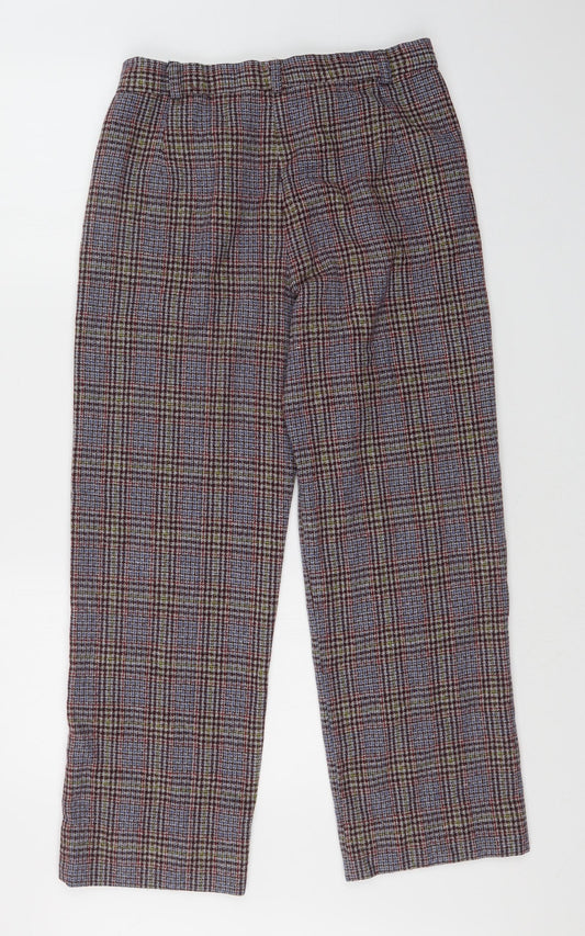 constance wood Womens Multicoloured Check  Dress Pants Trousers Size 12 L26 in