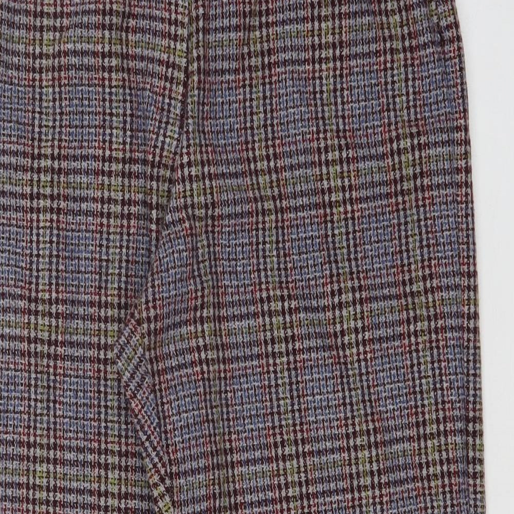 constance wood Womens Multicoloured Check  Dress Pants Trousers Size 12 L26 in