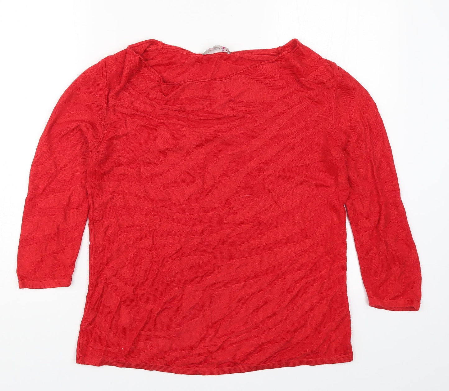 Per Una Womens Red Animal Print Knit Pullover Jumper Size 10