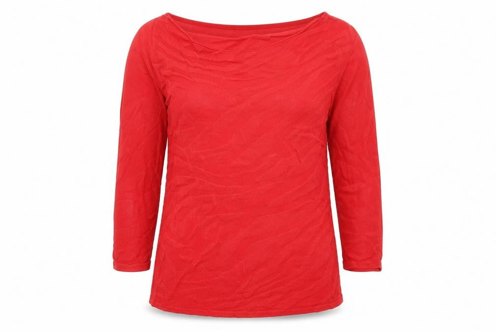 Per Una Womens Red Animal Print Knit Pullover Jumper Size 10