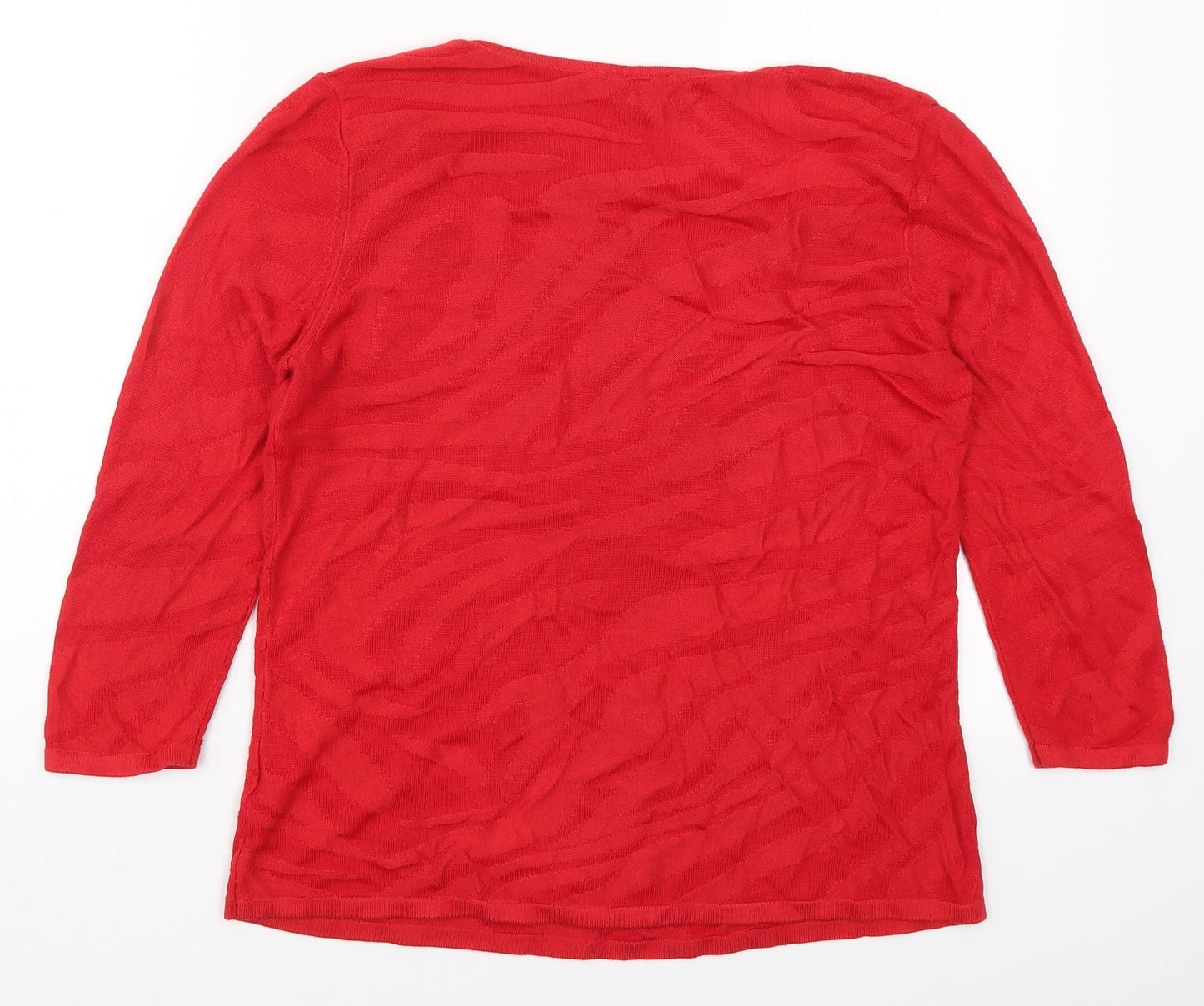 Per Una Womens Red Animal Print Knit Pullover Jumper Size 10