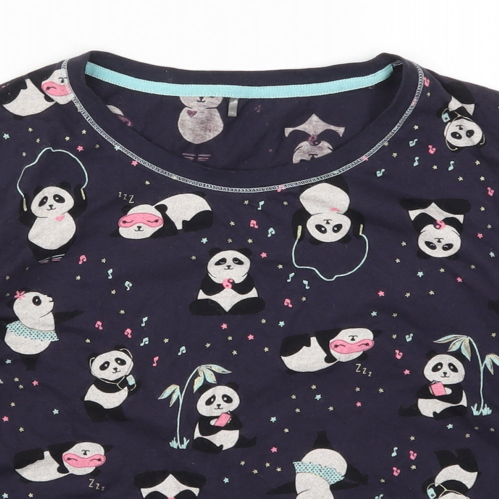 George Womens Blue Solid  Top Pyjama Top Size 8  - Pandas
