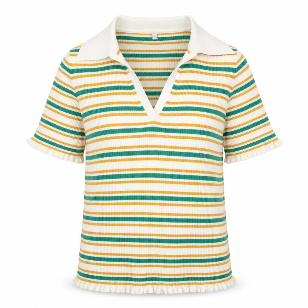 NEXT Womens Green Striped Knit Pullover Jumper Size L