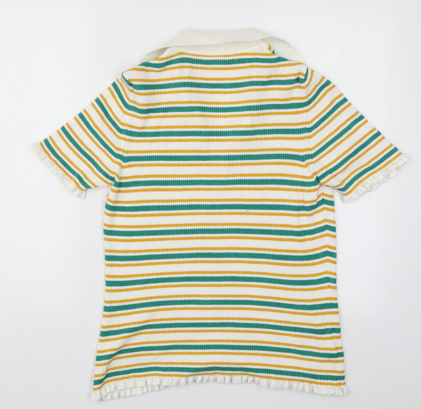 NEXT Womens Green Striped Knit Pullover Jumper Size L