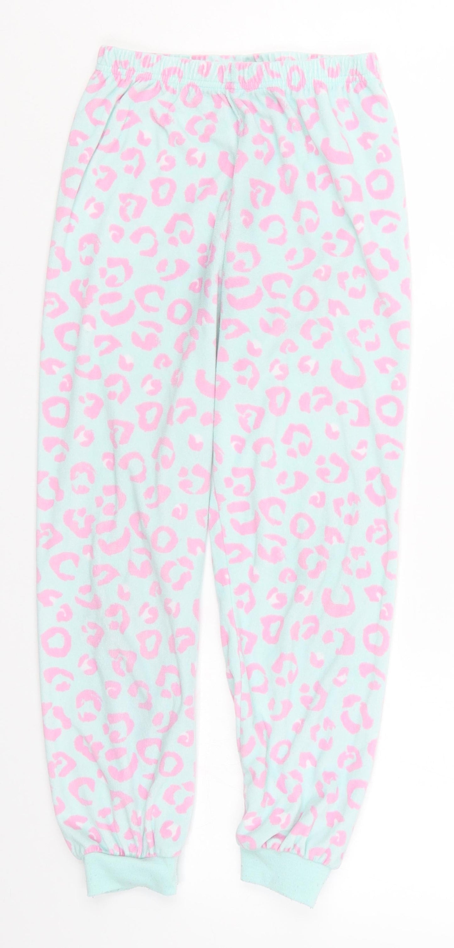 Primark Girls Blue Animal Print  Sweatpants Trousers Size 8-9 Years - Pink Pyjamas
