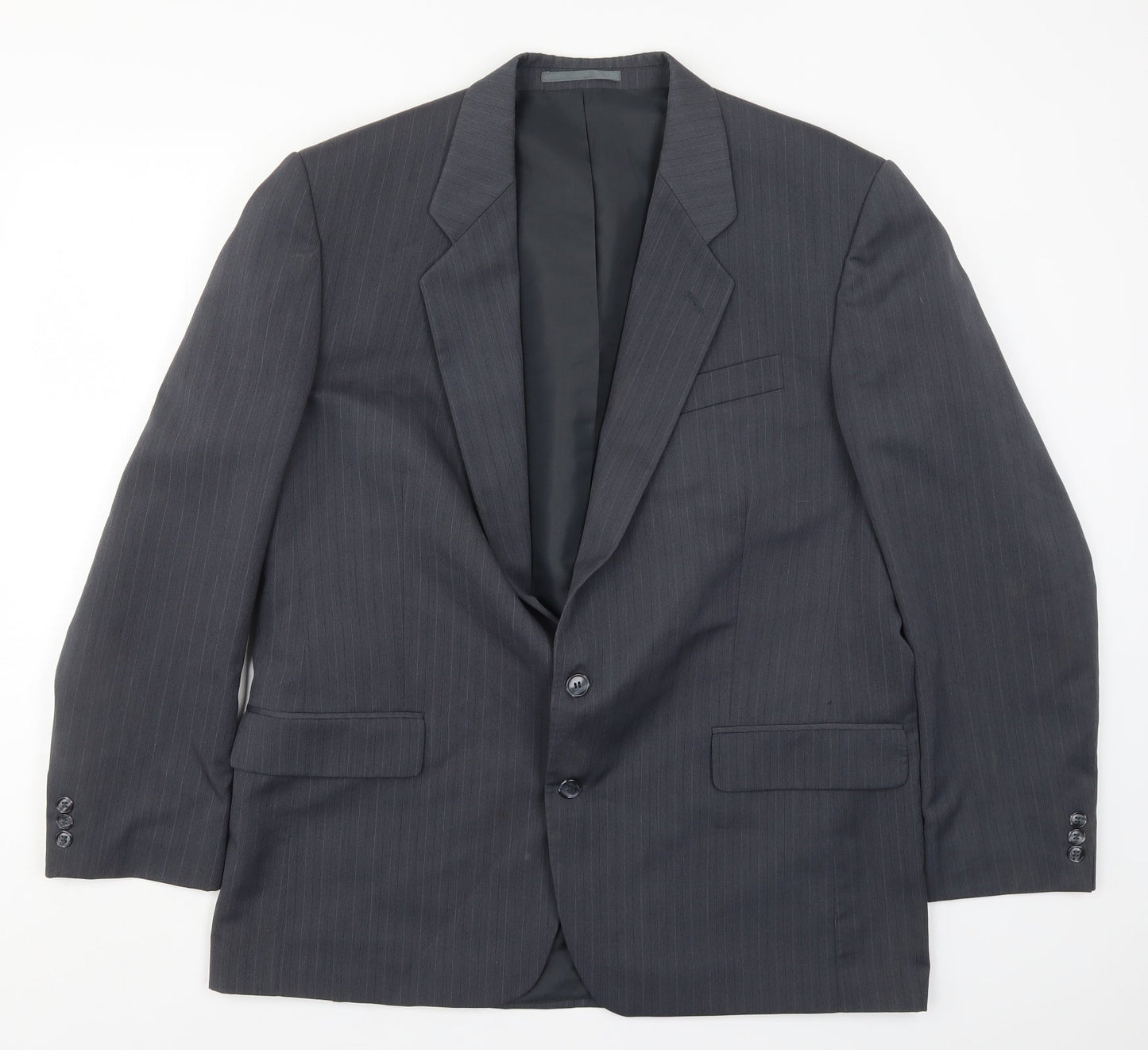 Greenwoods Mens Grey Striped  Jacket Suit Jacket Size 44