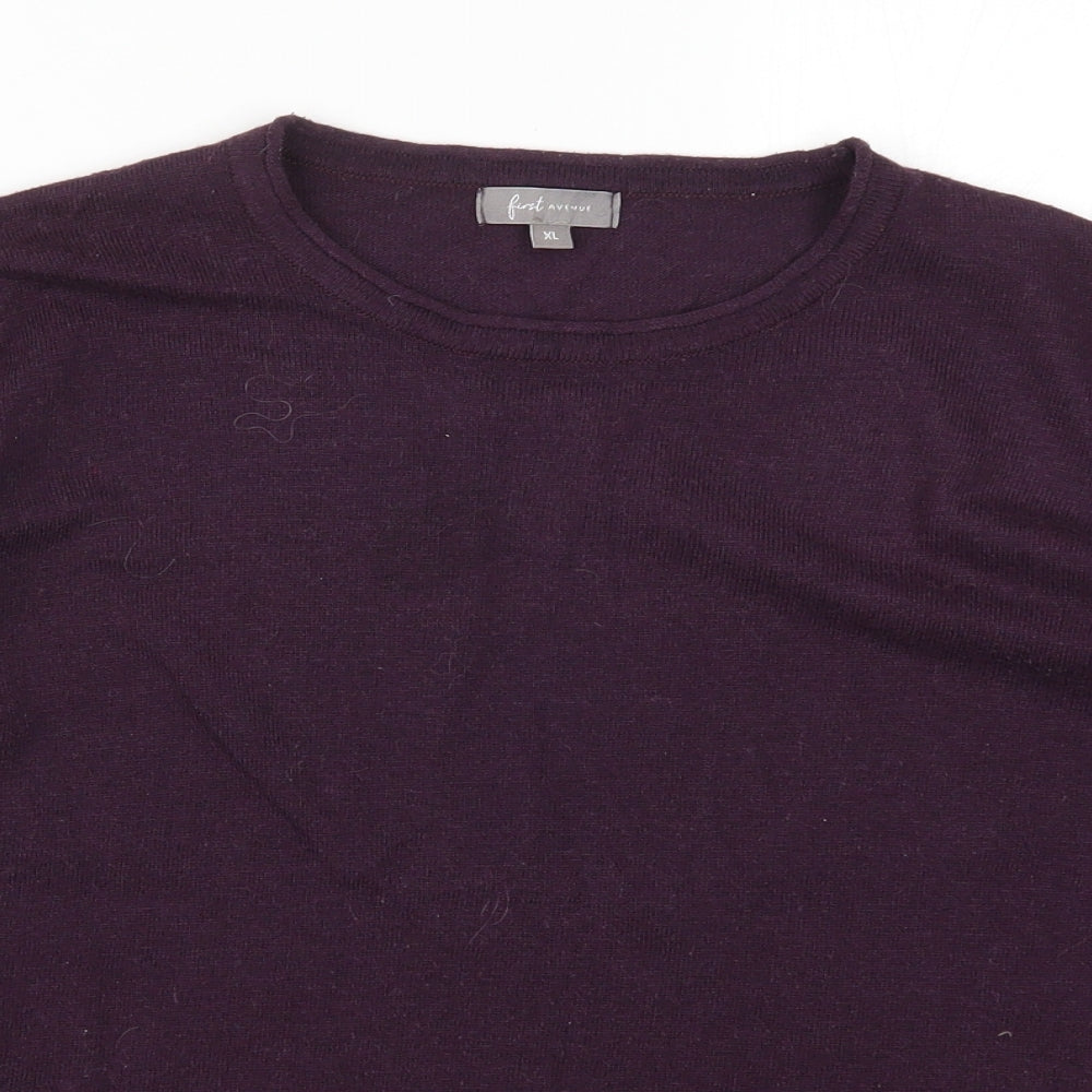 First Avenue Womens Purple  Knit Pullover Jumper Size XL