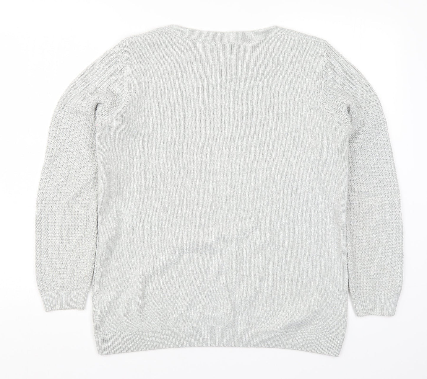 Isle Womens Grey  Knit Pullover Jumper Size 14
