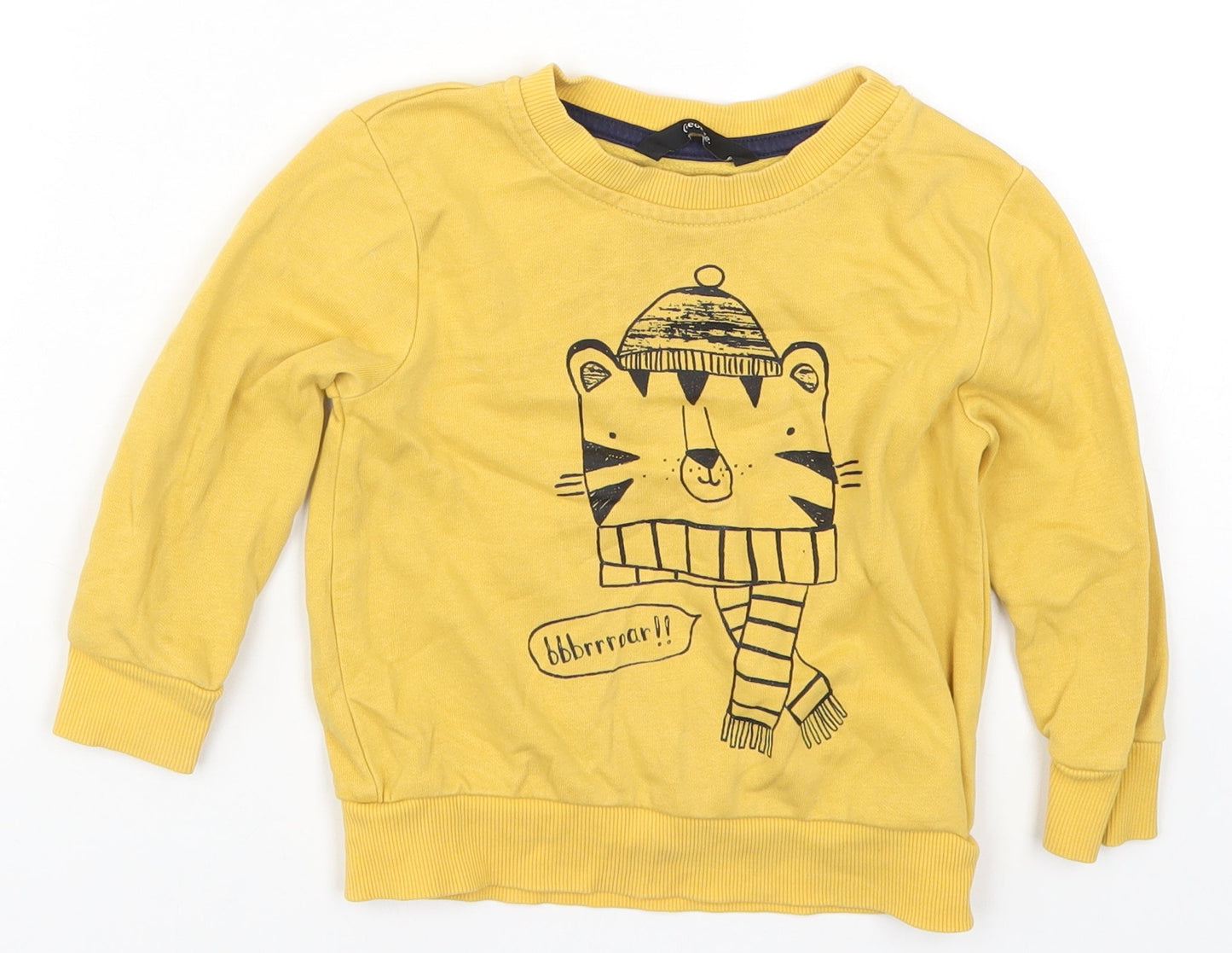 George Boys Yellow   Basic T-Shirt Size 18-24 Months  - Chilly Tiger Brrrr