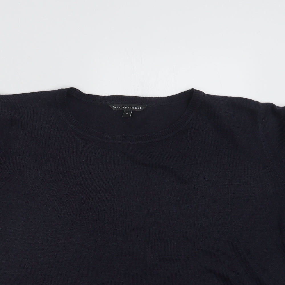 Bonmarché Womens Blue  Knit Pullover Jumper Size 14