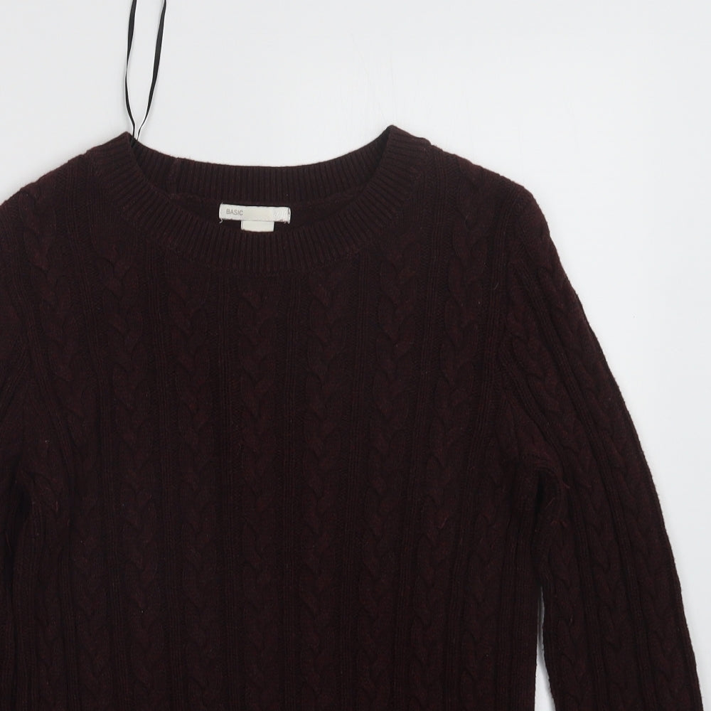 H&M Womens Purple  Knit Pullover Jumper Size XS